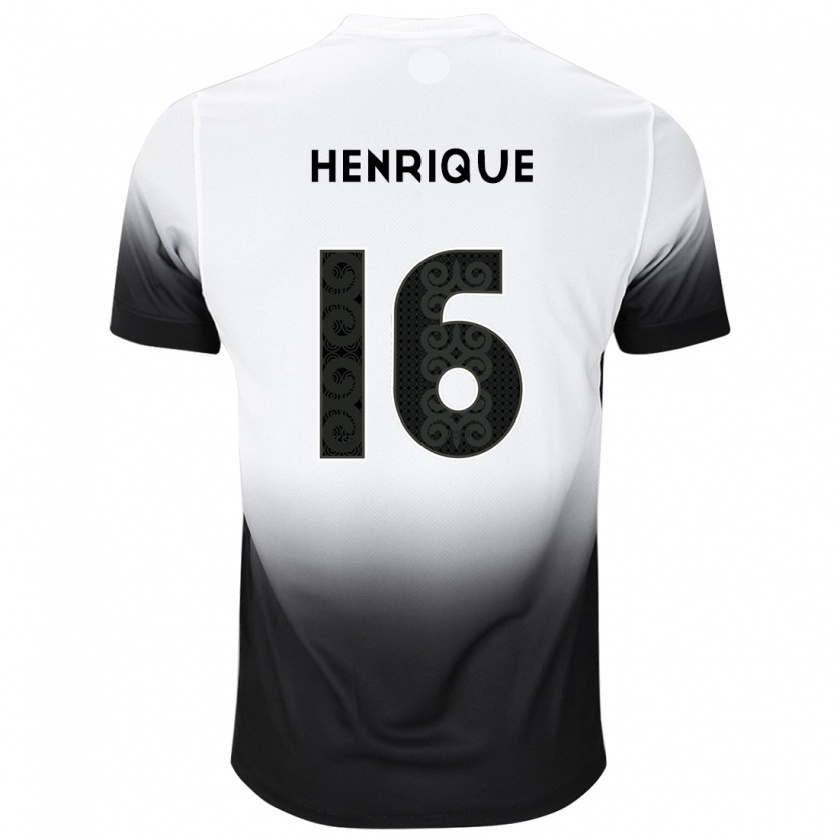 Kandiny Kinder Pedro Henrique #16 Weiß Schwarz Heimtrikot Trikot 2024/25 T-Shirt