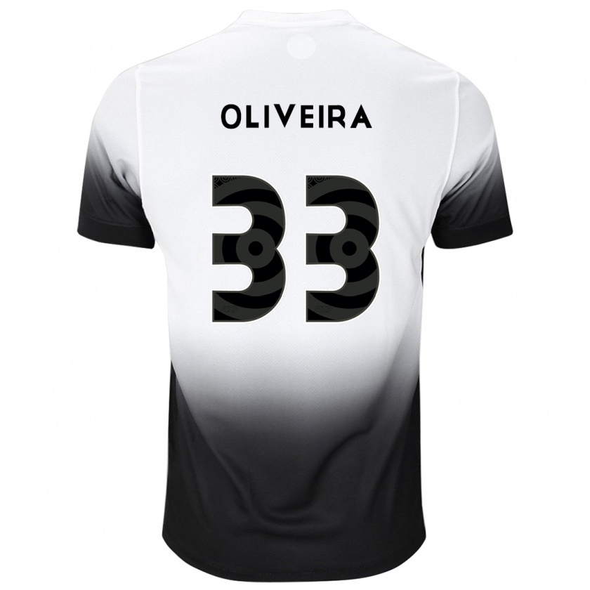 Kandiny Kinder Ruan Oliveira #33 Weiß Schwarz Heimtrikot Trikot 2024/25 T-Shirt