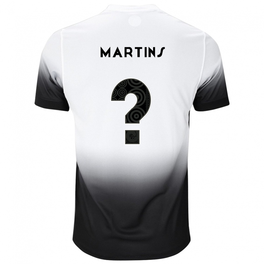 Kandiny Kinder Guilherme Martins #0 Weiß Schwarz Heimtrikot Trikot 2024/25 T-Shirt