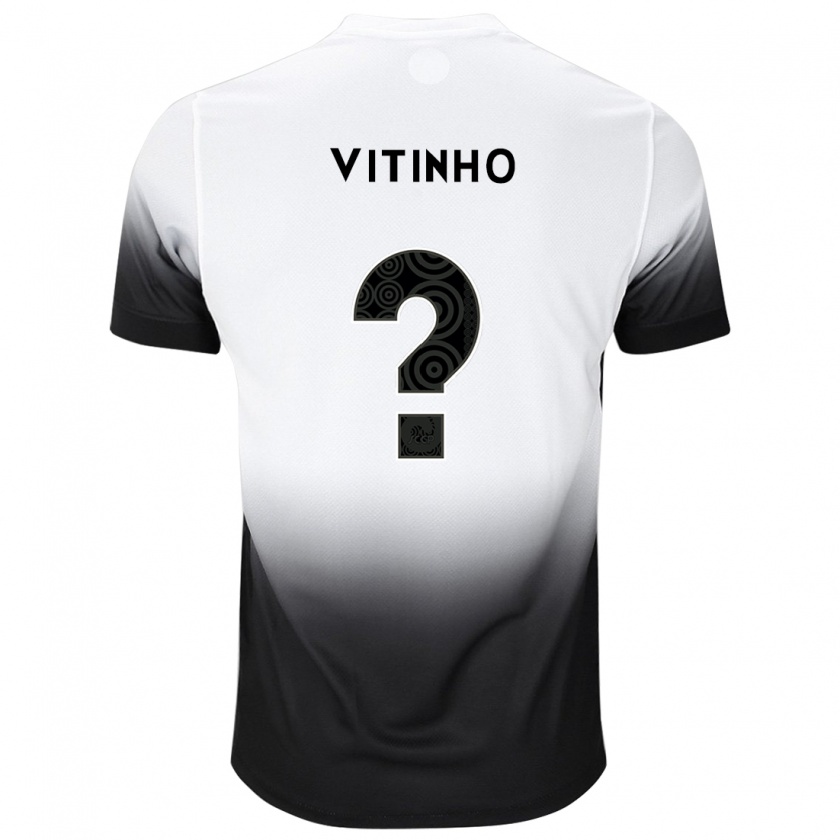 Kandiny Kinder Vitinho #0 Weiß Schwarz Heimtrikot Trikot 2024/25 T-Shirt