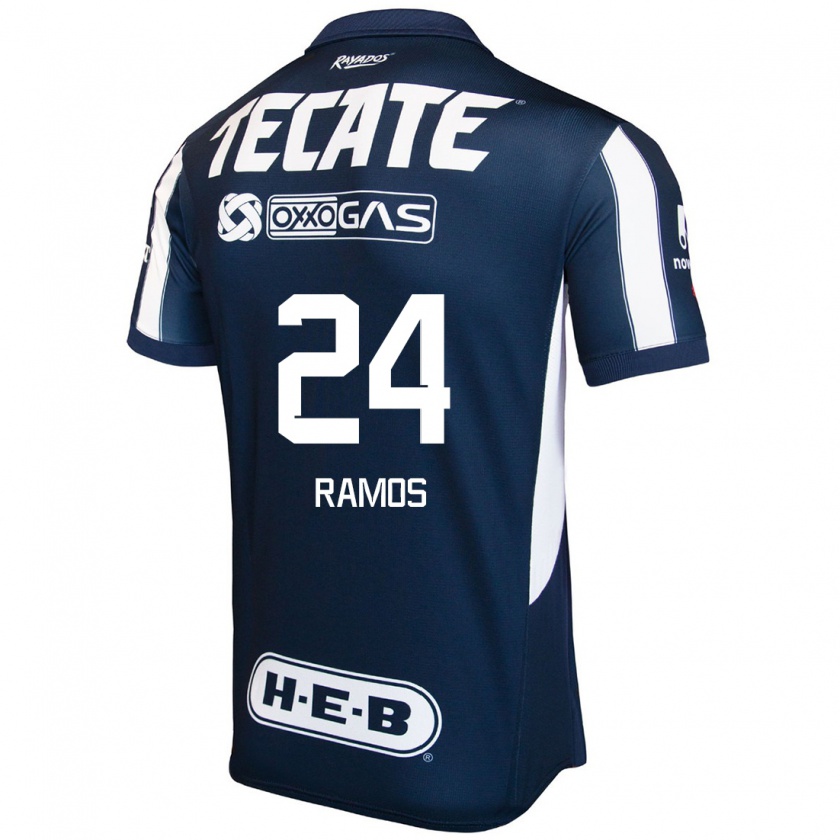 Kandiny Kinder César Ramos #24 Blau Rot Weiß Heimtrikot Trikot 2024/25 T-Shirt