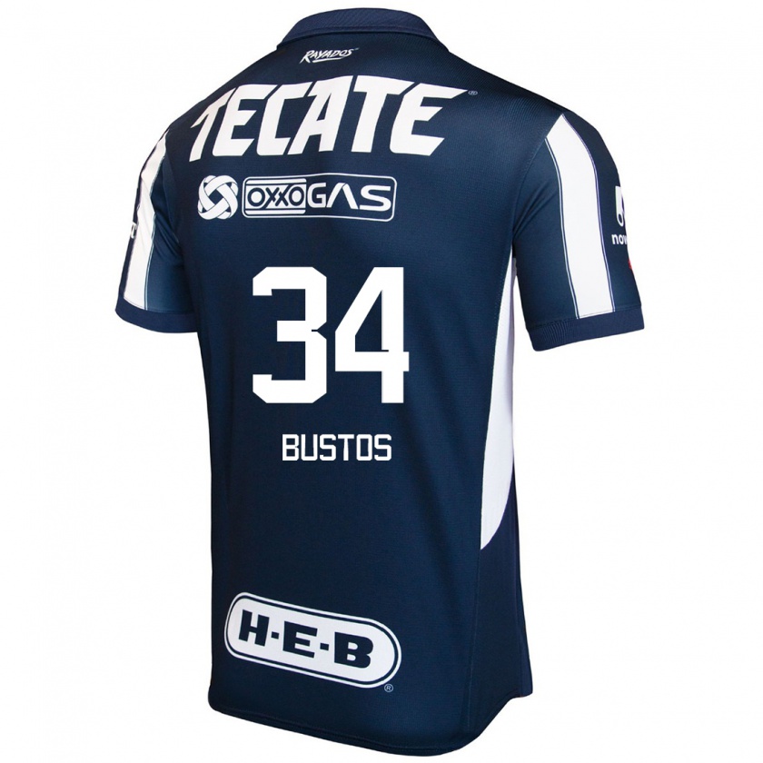 Kandiny Kinder César Bustos #34 Blau Rot Weiß Heimtrikot Trikot 2024/25 T-Shirt