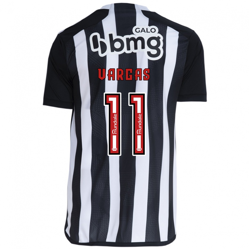 Kandiny Kinder Eduardo Vargas #11 Weiß Schwarz Heimtrikot Trikot 2024/25 T-Shirt