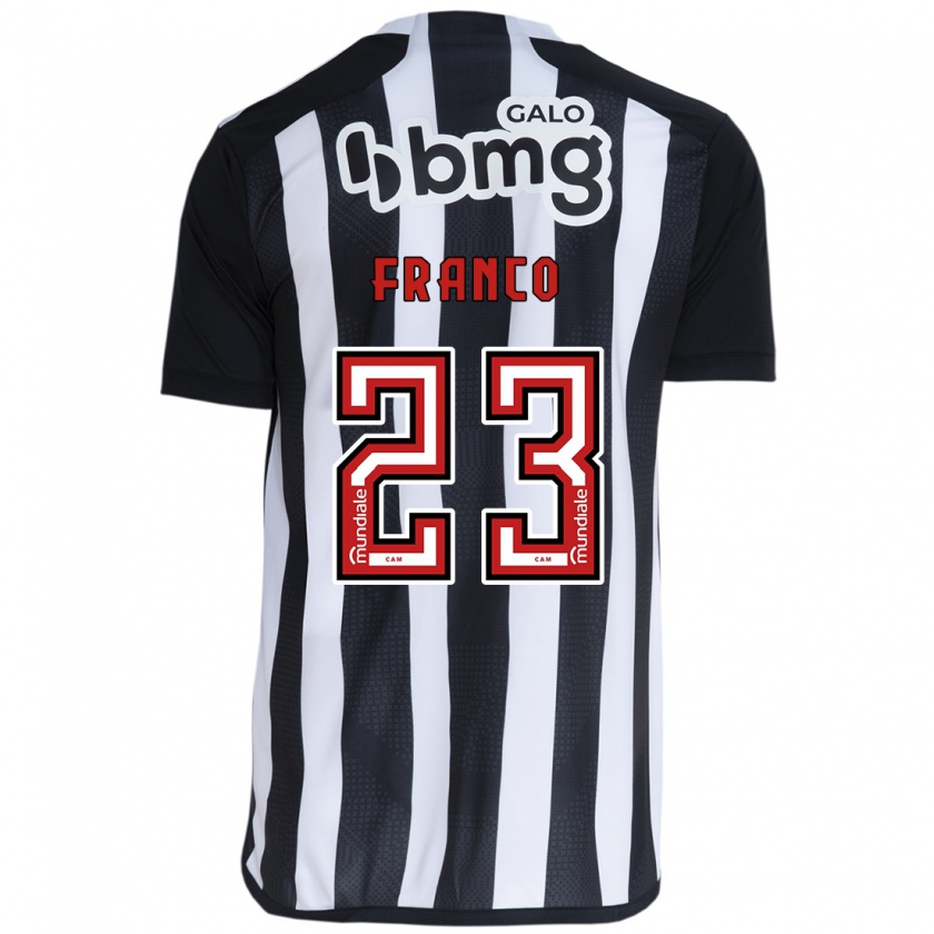 Kandiny Kinder Alan Franco #23 Weiß Schwarz Heimtrikot Trikot 2024/25 T-Shirt