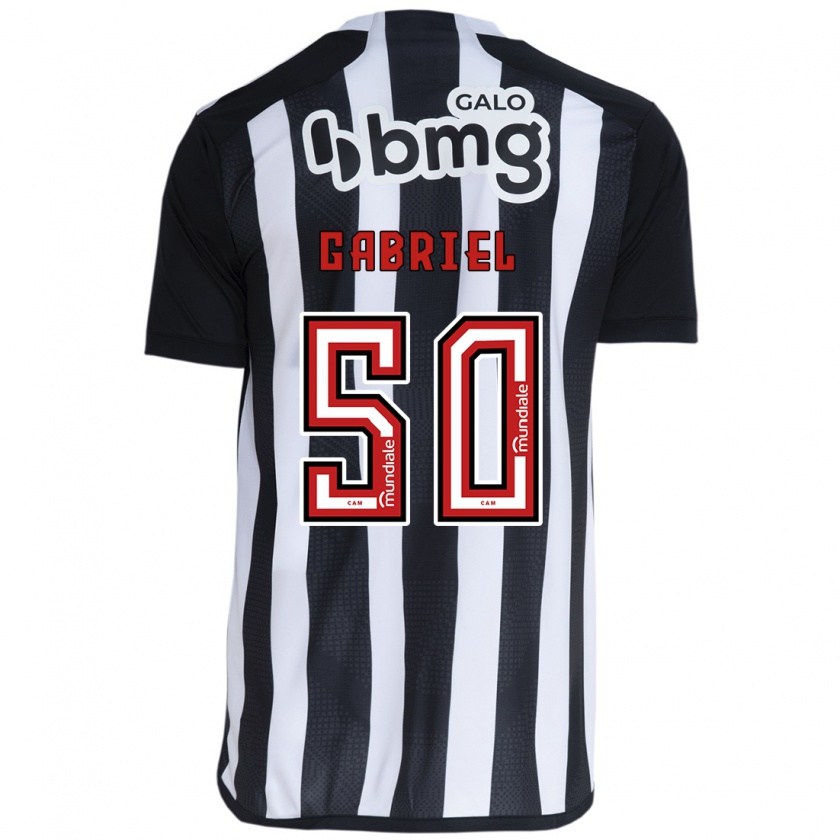 Kandiny Kinder Vitor Gabriel #50 Weiß Schwarz Heimtrikot Trikot 2024/25 T-Shirt