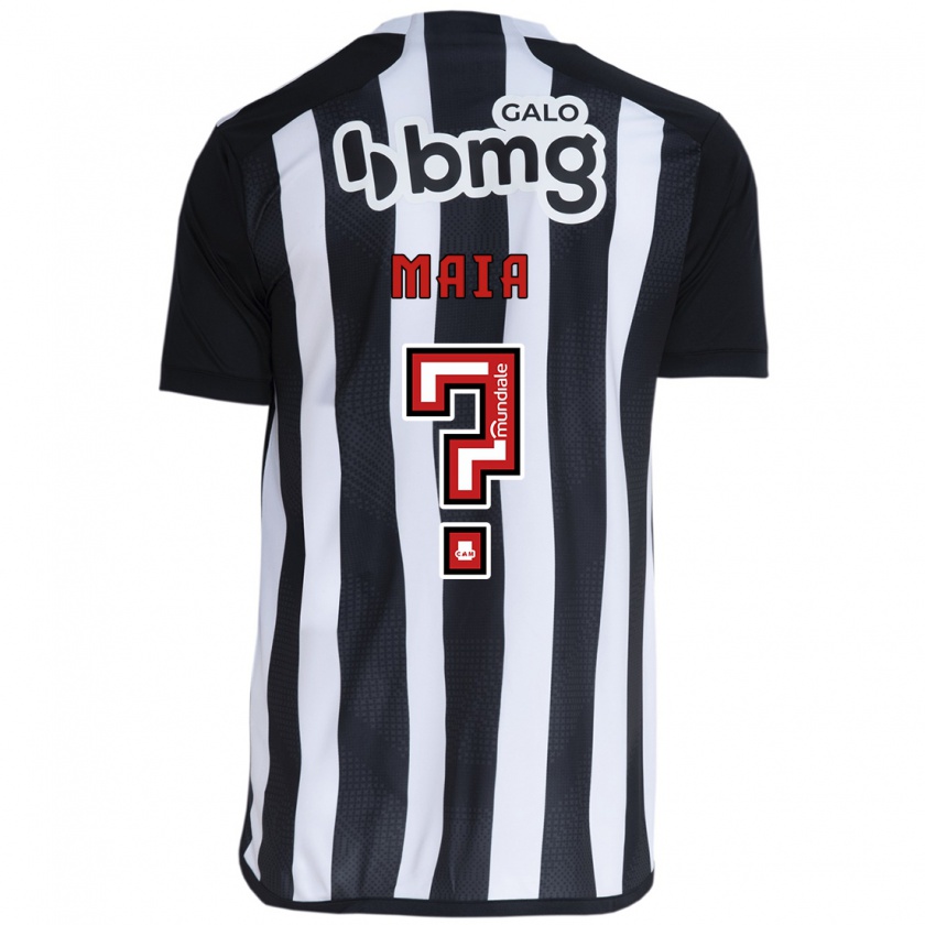 Kandiny Kinder Caio Maia #0 Weiß Schwarz Heimtrikot Trikot 2024/25 T-Shirt