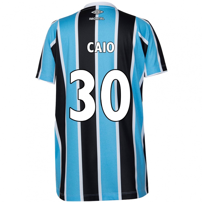 Kandiny Kinder Rodrigo Caio #30 Blau Schwarz Weiß Heimtrikot Trikot 2024/25 T-Shirt