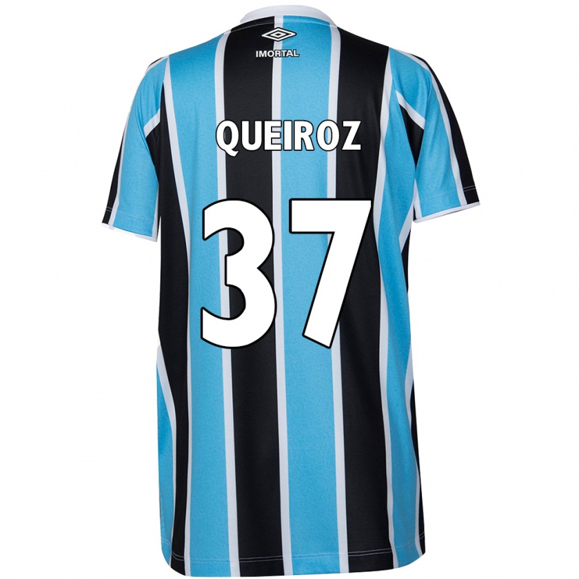 Kandiny Kinder Du Queiroz #37 Blau Schwarz Weiß Heimtrikot Trikot 2024/25 T-Shirt