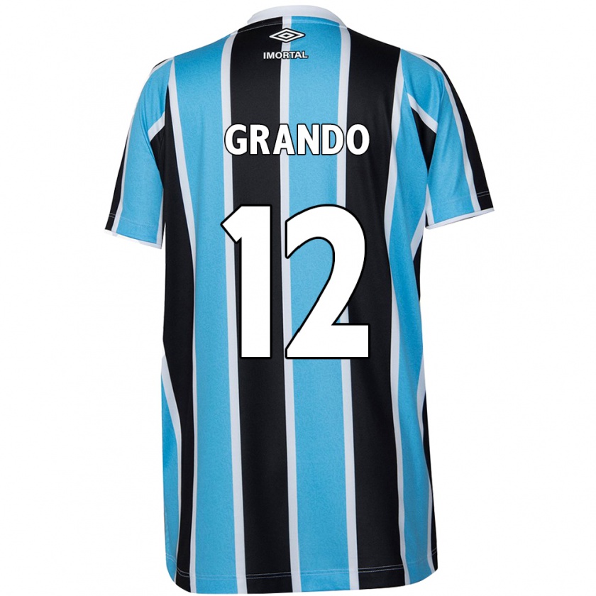 Kandiny Kinder Gabriel Grando #12 Blau Schwarz Weiß Heimtrikot Trikot 2024/25 T-Shirt