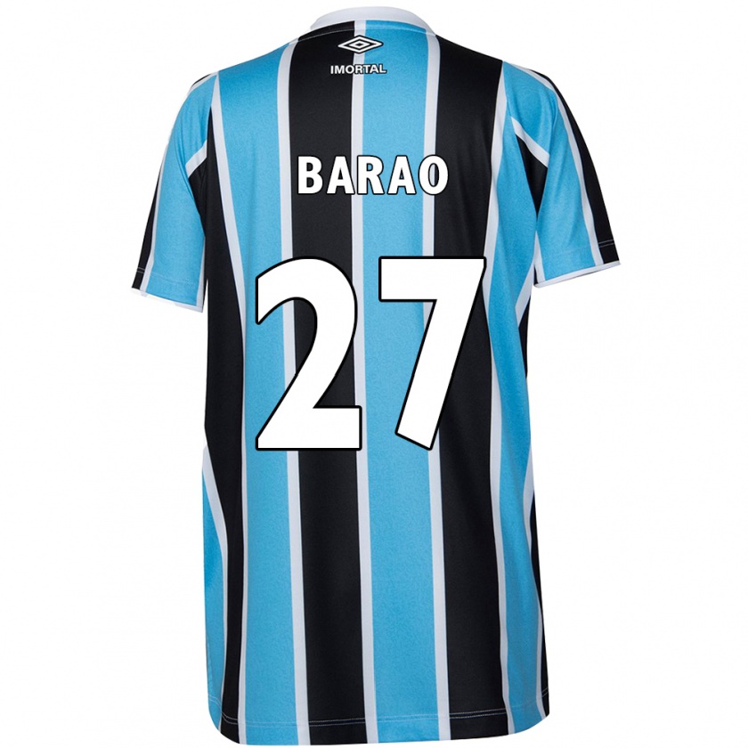 Kandiny Kinder Dani Barão #27 Blau Schwarz Weiß Heimtrikot Trikot 2024/25 T-Shirt