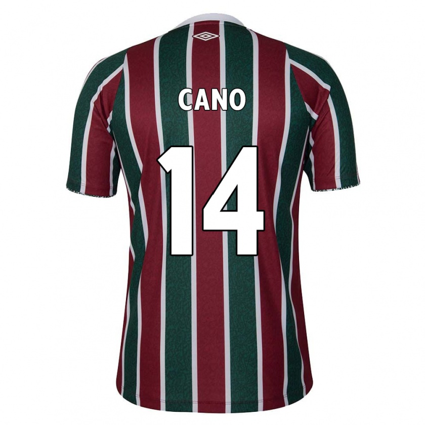 Kandiny Kinder Germán Cano #14 Grün Kastanienbraun Weiß Heimtrikot Trikot 2024/25 T-Shirt