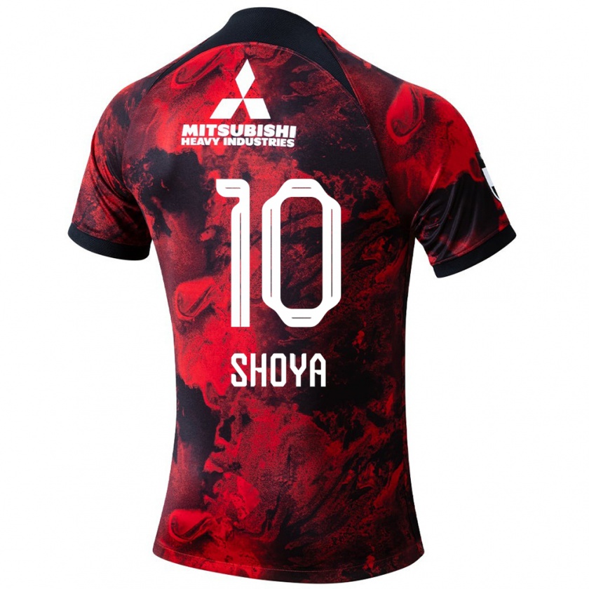 Kandiny Kinder Shoya Nakajima #10 Rot Schwarz Heimtrikot Trikot 2024/25 T-Shirt