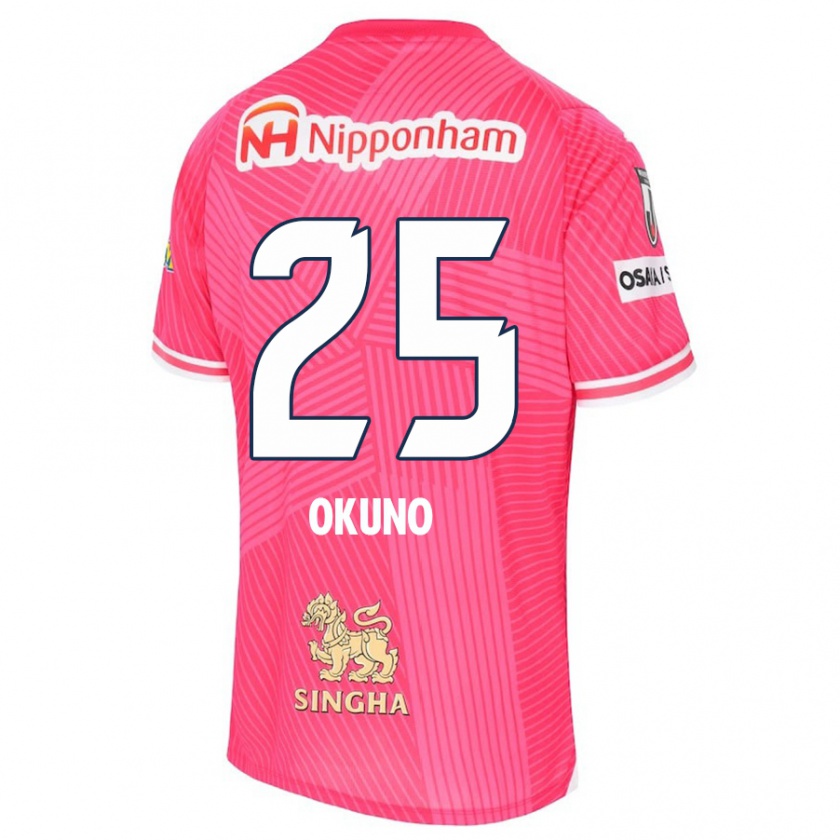 Kandiny Kinder Hiroaki Okuno #25 Rosa Weiß Heimtrikot Trikot 2024/25 T-Shirt