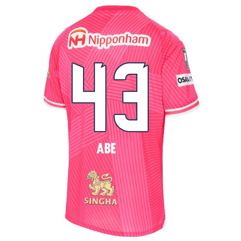 Kandiny Kinder Yosei Abe #43 Rosa Weiß Heimtrikot Trikot 2024/25 T-Shirt