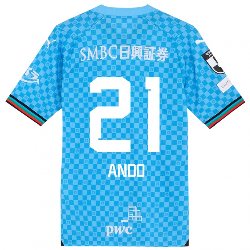 Kandiny Kinder Shunsuke Ando #21 Azurblau Heimtrikot Trikot 2024/25 T-Shirt