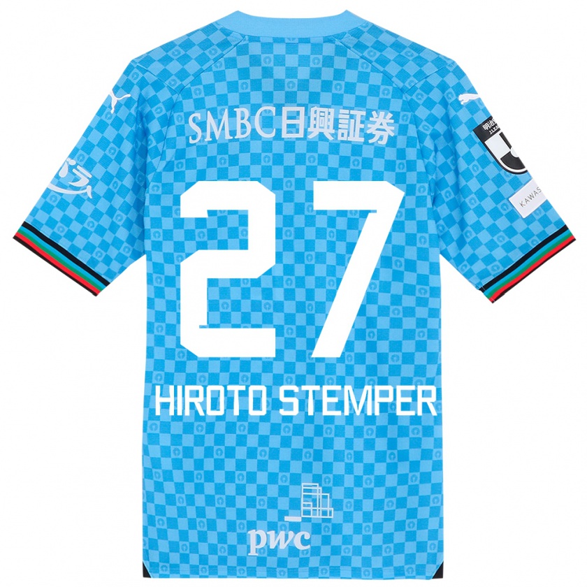 Kandiny Kinder Luka Hiroto Stemper #27 Azurblau Heimtrikot Trikot 2024/25 T-Shirt