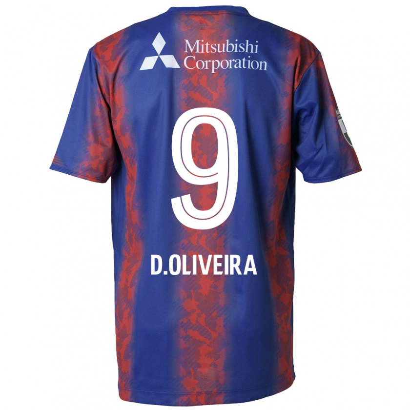 Kandiny Kinder Diego Oliveira #9 Blau Rot Heimtrikot Trikot 2024/25 T-Shirt