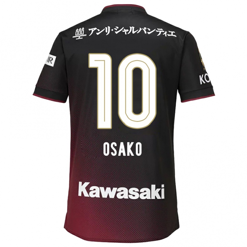 Kandiny Kinder Yuya Osako #10 Schwarz Rot Heimtrikot Trikot 2024/25 T-Shirt