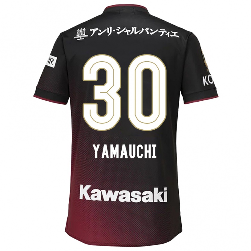 Kandiny Kinder Kakeru Yamauchi #30 Schwarz Rot Heimtrikot Trikot 2024/25 T-Shirt