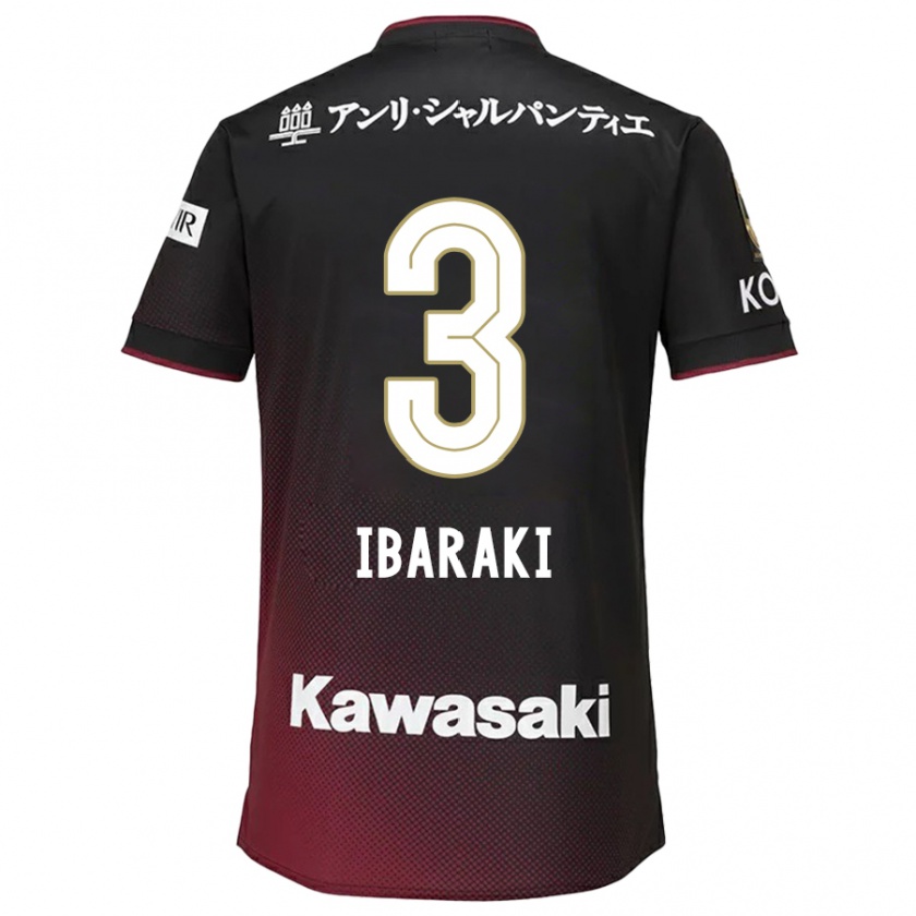 Kandiny Kinder Riku Ibaraki #3 Schwarz Rot Heimtrikot Trikot 2024/25 T-Shirt