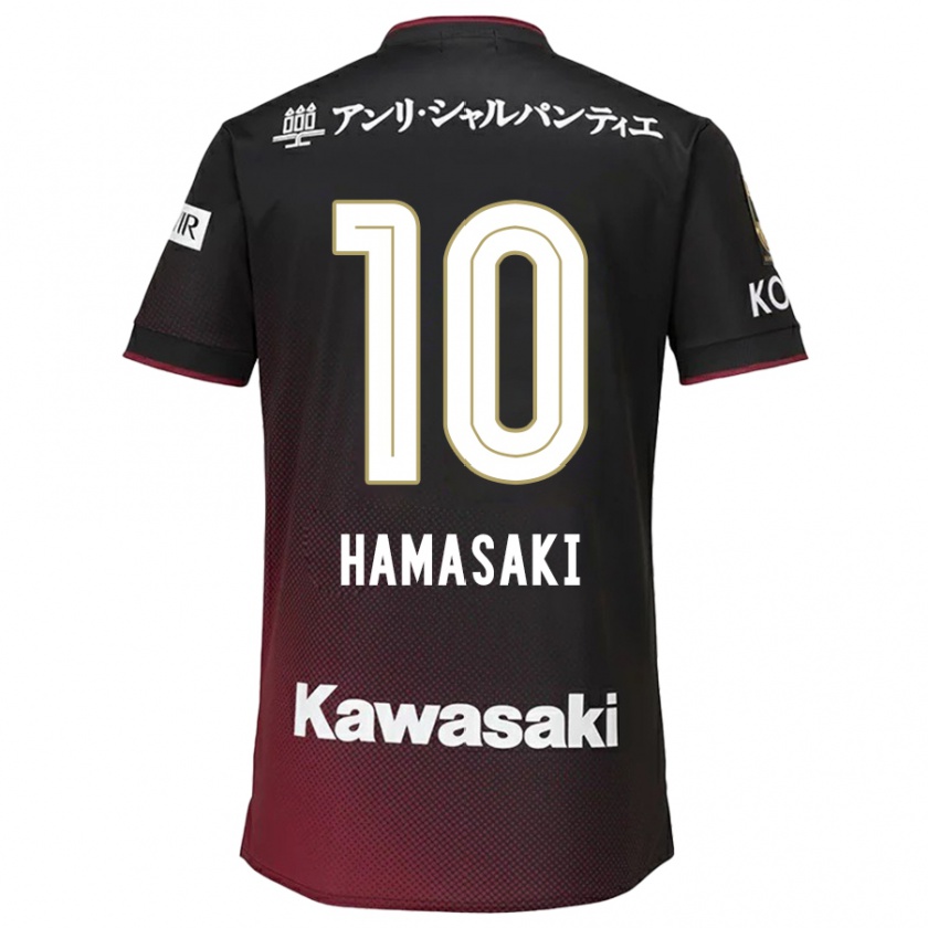 Kandiny Kinder Kento Hamasaki #10 Schwarz Rot Heimtrikot Trikot 2024/25 T-Shirt