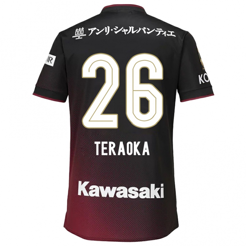 Kandiny Kinder Yuma Teraoka #26 Schwarz Rot Heimtrikot Trikot 2024/25 T-Shirt