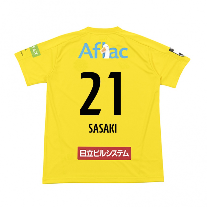 Kandiny Kinder Masato Sasaki #21 Gelb Schwarz Heimtrikot Trikot 2024/25 T-Shirt