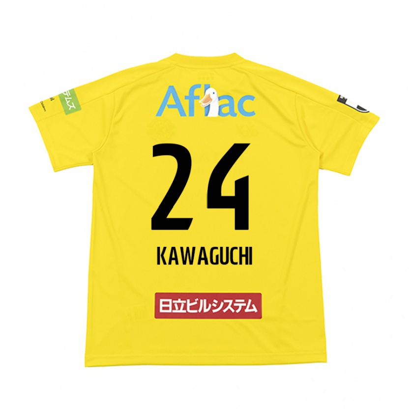 Kandiny Kinder Naoki Kawaguchi #24 Gelb Schwarz Heimtrikot Trikot 2024/25 T-Shirt