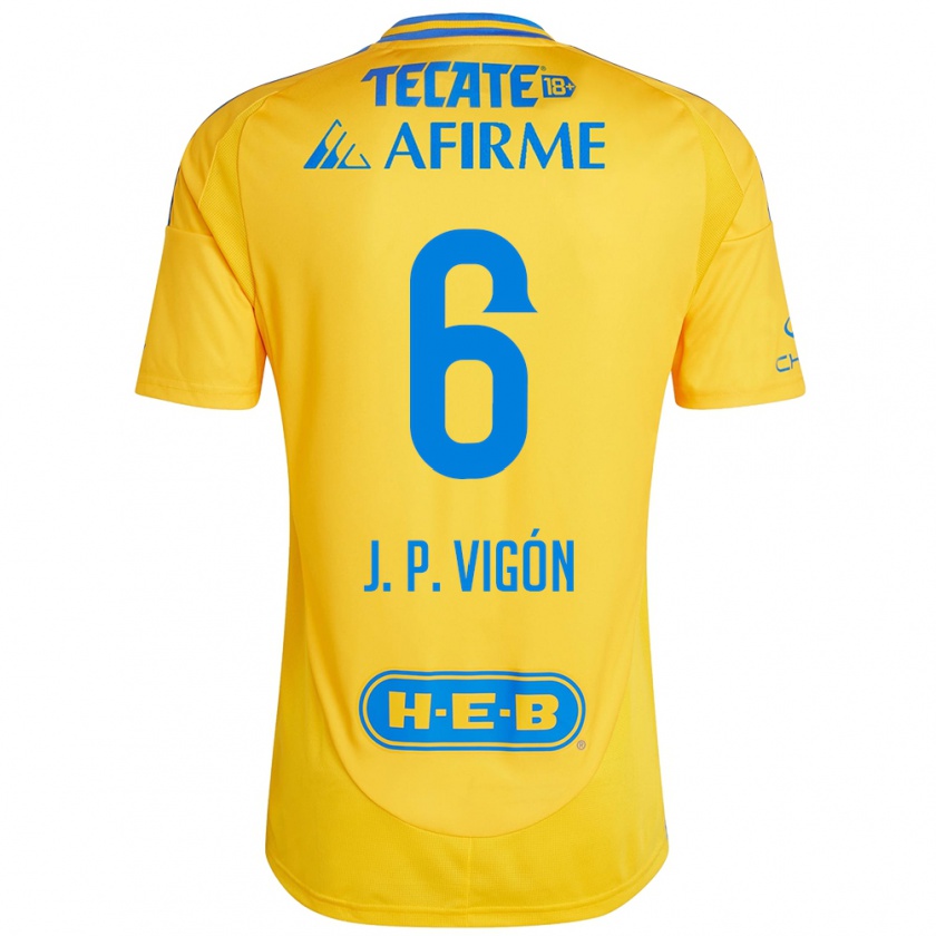 Kandiny Kinder Juan Pablo Vigón #6 Goldgelb Heimtrikot Trikot 2024/25 T-Shirt