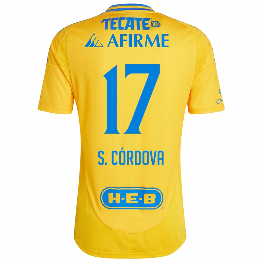 Kandiny Kinder Sebastián Córdova #17 Goldgelb Heimtrikot Trikot 2024/25 T-Shirt