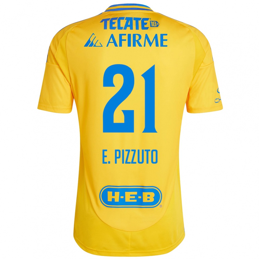 Kandiny Kinder Eugenio Pizzuto #21 Goldgelb Heimtrikot Trikot 2024/25 T-Shirt