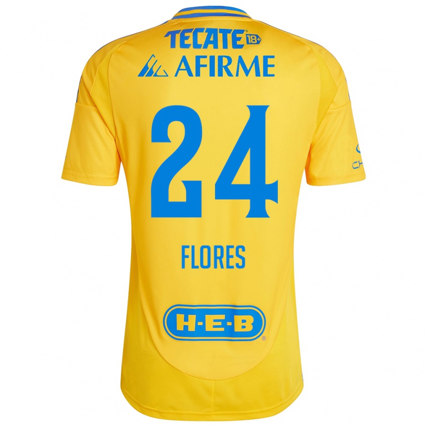 Kandiny Kinder Marcelo Flores #24 Goldgelb Heimtrikot Trikot 2024/25 T-Shirt