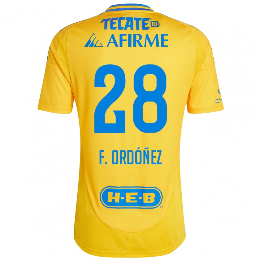 Kandiny Kinder Fernando Ordóñez #28 Goldgelb Heimtrikot Trikot 2024/25 T-Shirt