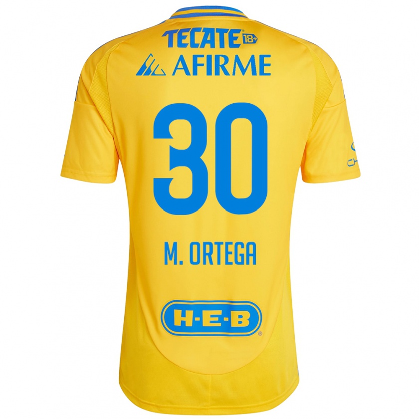 Kandiny Kinder Miguel Ortega #30 Goldgelb Heimtrikot Trikot 2024/25 T-Shirt