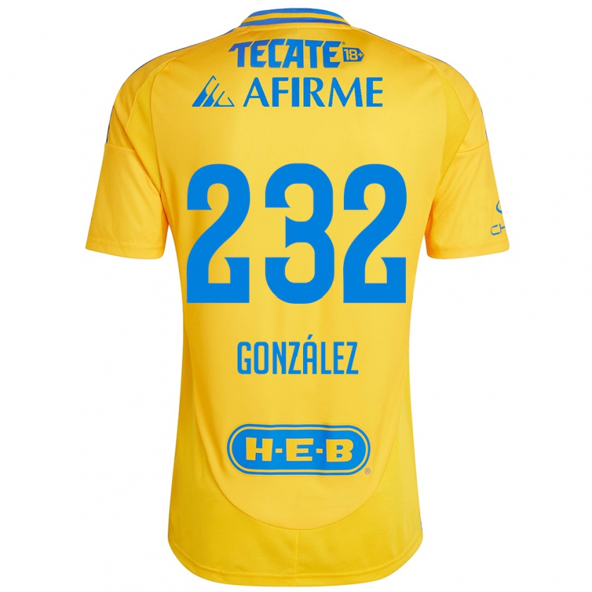 Kandiny Kinder César González #232 Goldgelb Heimtrikot Trikot 2024/25 T-Shirt