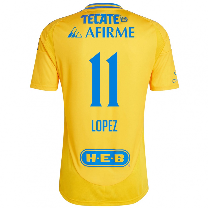 Kandiny Kinder Nicolas Lopez #11 Goldgelb Heimtrikot Trikot 2024/25 T-Shirt