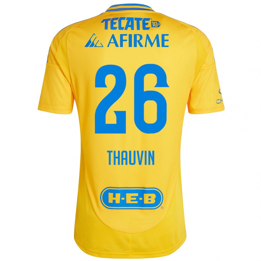 Kandiny Kinder Florian Thauvin #26 Goldgelb Heimtrikot Trikot 2024/25 T-Shirt