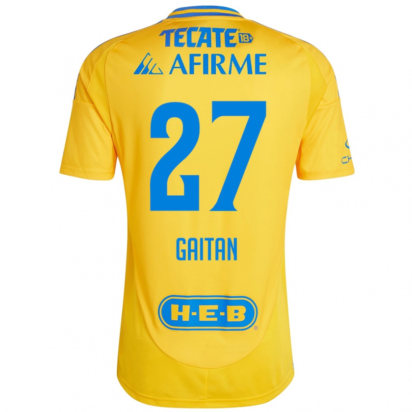 Kandiny Kinder Natalia Gaitan #27 Goldgelb Heimtrikot Trikot 2024/25 T-Shirt