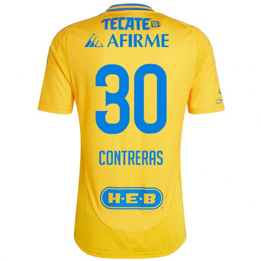 Kandiny Kinder Lizeth Contreras #30 Goldgelb Heimtrikot Trikot 2024/25 T-Shirt