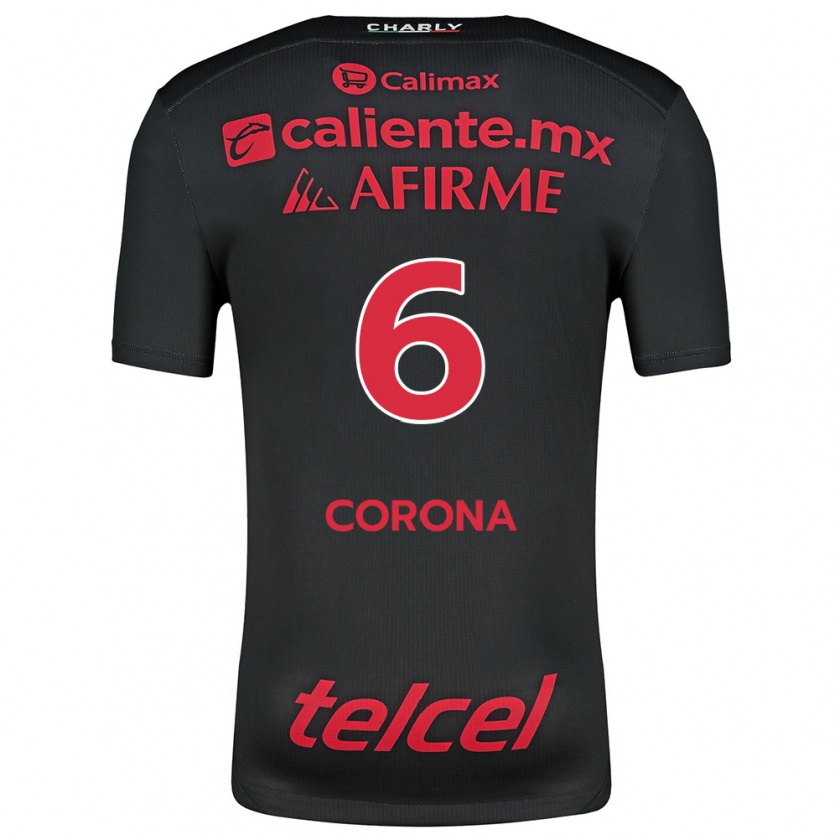 Kandiny Kinder Joe Corona #6 Schwarz Rot Heimtrikot Trikot 2024/25 T-Shirt