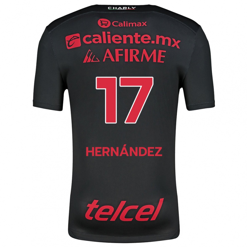 Kandiny Kinder Rubén Hernández #17 Schwarz Rot Heimtrikot Trikot 2024/25 T-Shirt