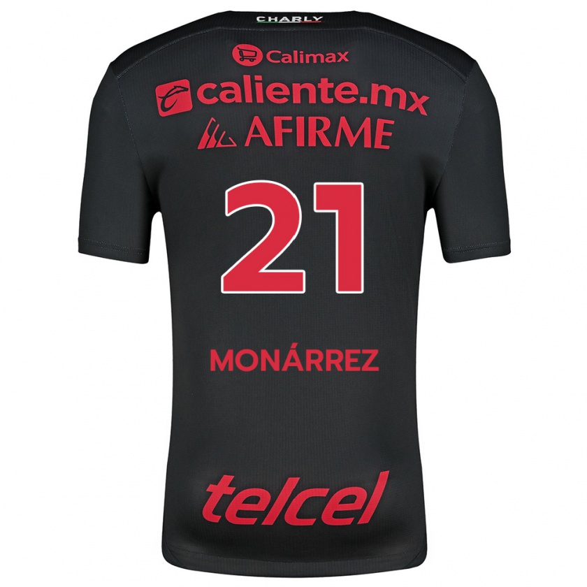 Kandiny Kinder Fernando Monárrez #21 Schwarz Rot Heimtrikot Trikot 2024/25 T-Shirt