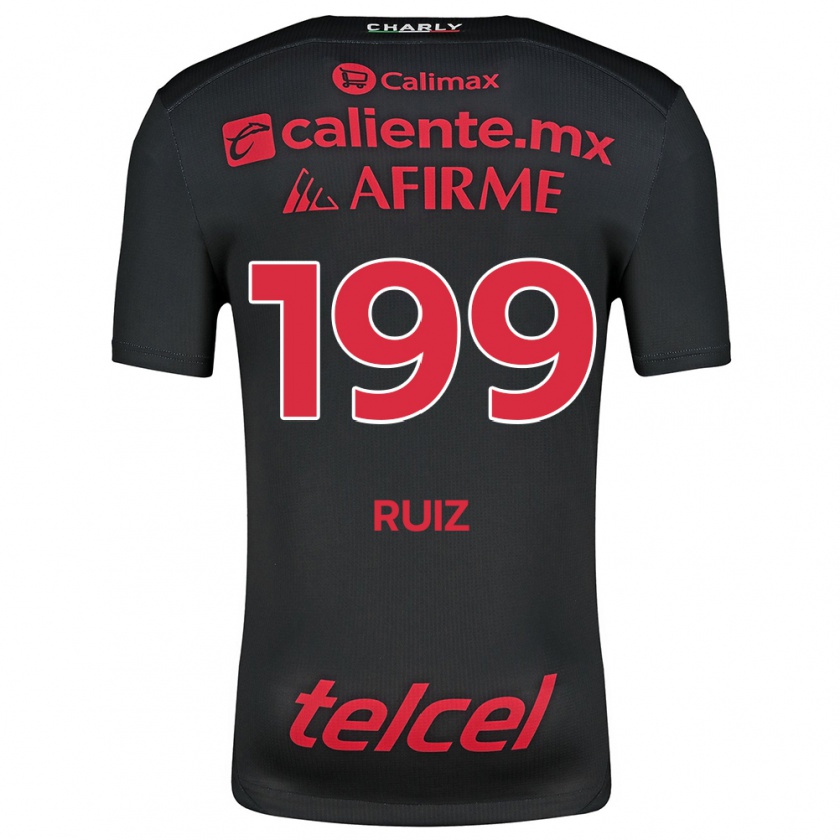 Kandiny Kinder Emilio Ruiz #199 Schwarz Rot Heimtrikot Trikot 2024/25 T-Shirt