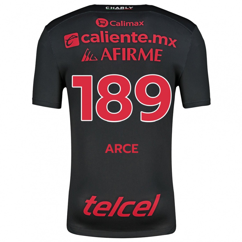 Kandiny Kinder Diego Arce #189 Schwarz Rot Heimtrikot Trikot 2024/25 T-Shirt