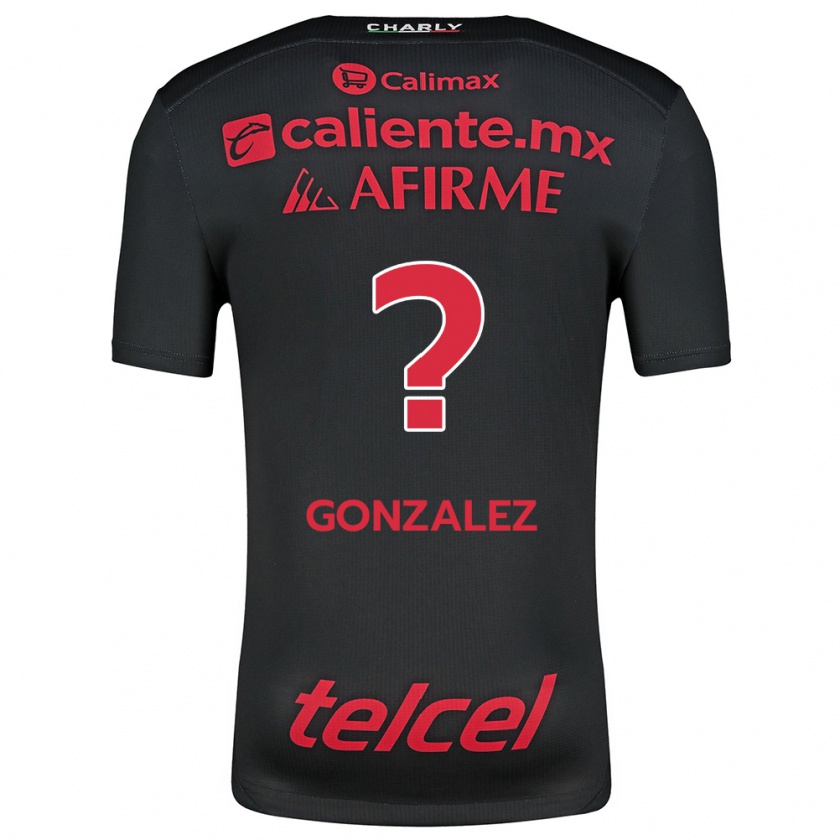 Kandiny Kinder Óscar González #0 Schwarz Rot Heimtrikot Trikot 2024/25 T-Shirt