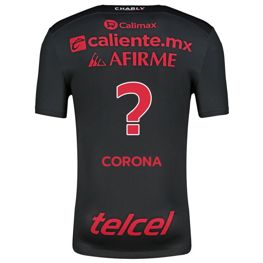 Kandiny Kinder José Corona #0 Schwarz Rot Heimtrikot Trikot 2024/25 T-Shirt