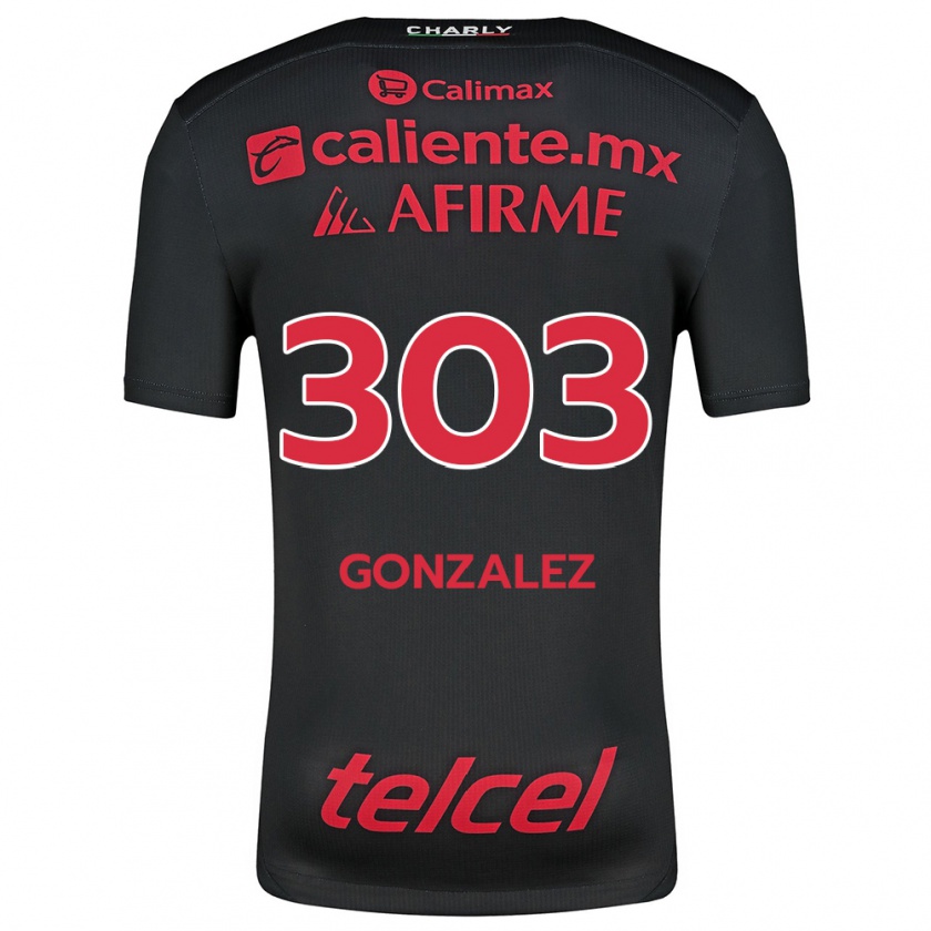 Kandiny Kinder Osmar González #303 Schwarz Rot Heimtrikot Trikot 2024/25 T-Shirt