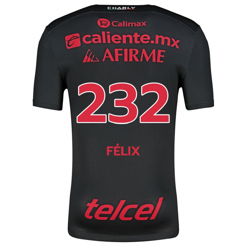 Kandiny Kinder Erick Félix #232 Schwarz Rot Heimtrikot Trikot 2024/25 T-Shirt