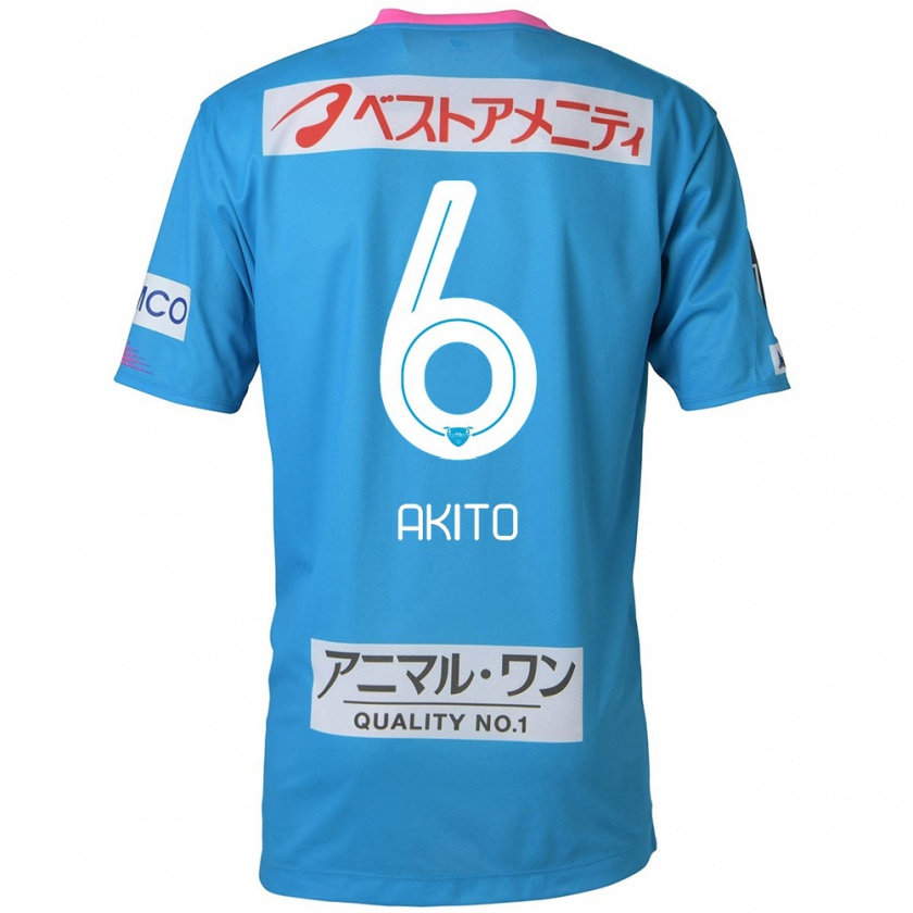 Kandiny Kinder Akito Fukuta #6 Blau Rosa Heimtrikot Trikot 2024/25 T-Shirt