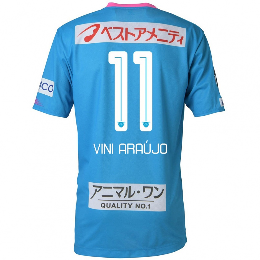 Kandiny Kinder Vinícius Araújo #11 Blau Rosa Heimtrikot Trikot 2024/25 T-Shirt